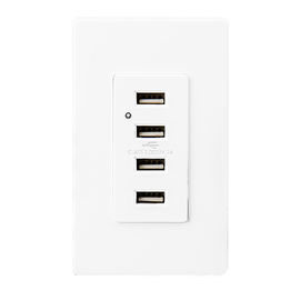 Witte USB muur stopcontact, USB elektrische stopcontact 4 USB-poorten met 2 muurplaten