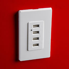Witte USB muur stopcontact, USB elektrische stopcontact 4 USB-poorten met 2 muurplaten