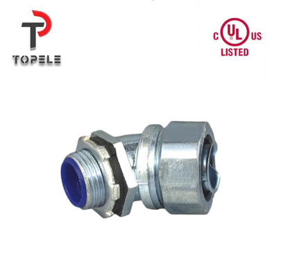 Zink Liquid Tight Flexible Conduit Fittings Connector 45° Hoek NPT UL Lijst DNJ
