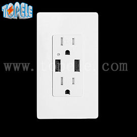 Witte USB muur stopcontact, USB elektrische stopcontact 4 USB-poorten met 2 muurplaten