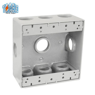 2 gang aluminium 4x4 waterdicht stopcontact