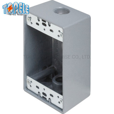 UL 4x2 Aluminium One Gang Weerbestendige Outlet Box Grijs