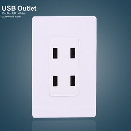 Witte 4 USB-poorten GFCI-ontvangers Elektrisch USB-afsluiting met schroefloze plaat