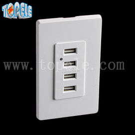 Witte USB muur stopcontact, USB elektrische stopcontact 4 USB-poorten met 2 muurplaten
